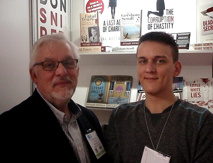 With Graham Robinson on the Book guild stand. All four of the books published so far nicely displayed in the background!