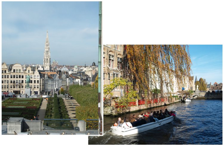 Brussels on the left, the romantic canals of Brugge on the right, not to mention delicious orange slices dipped in Belgian chocolate....
