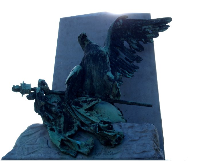 The "Fallen Eagle" monument, honouring the last soldiers of Napoleon's Imperial Guard, who fought at Waterloo.