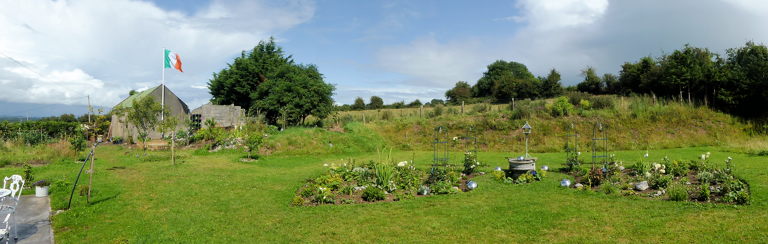 Panoramic view of the back quarter acre.